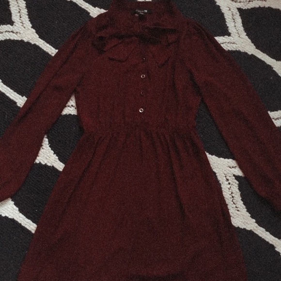 Forever 21 Maroon/red button up dress - Picture 3 of 4